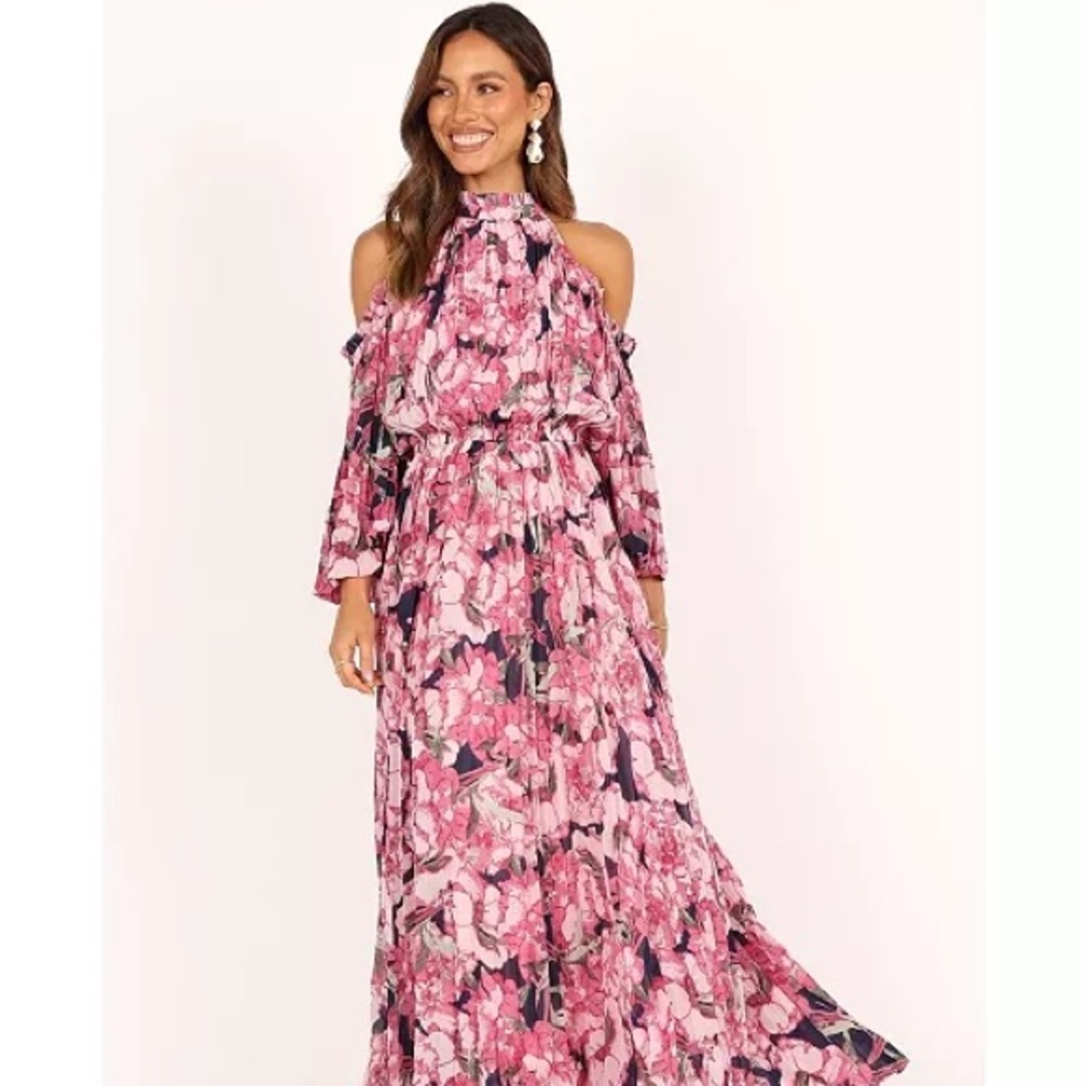 New! Petal & Pup Floral Pleated Maxi Dress